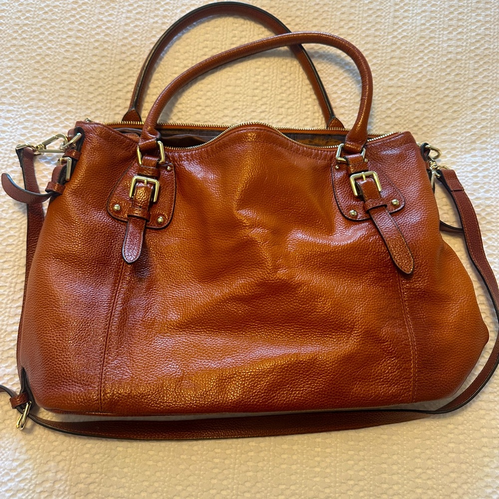 Kattee brown leather tote